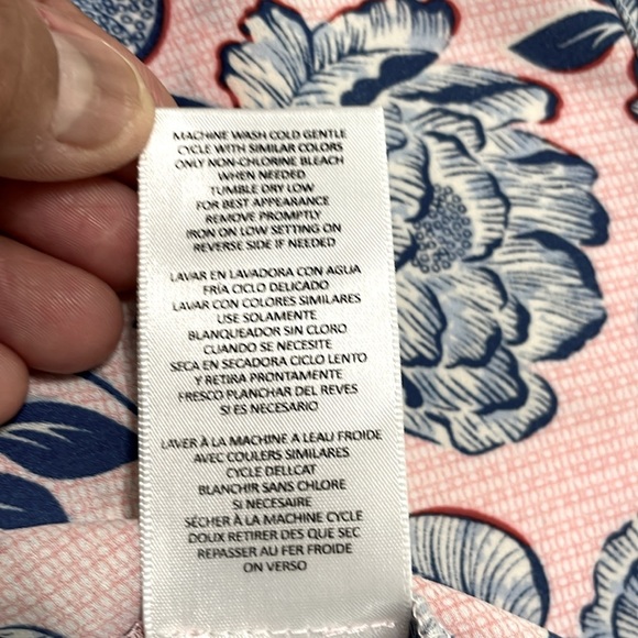 Kut from the Kloth MC Pink and Blue Backless Short Sleeve Blouse size S - Picture 9 of 11